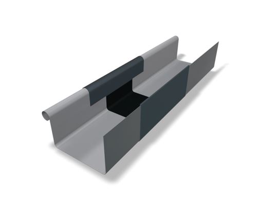 PREFA - kantainā noteces dilatācija, ar apmali un gumijas pārsegu, platums 120 mm, Antracīts P10 RAL 7016