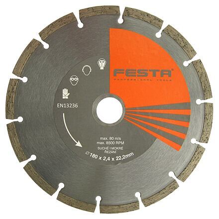 FESTA segmentētais dimanta disks 180x22,2 / iepakojums 1 gb